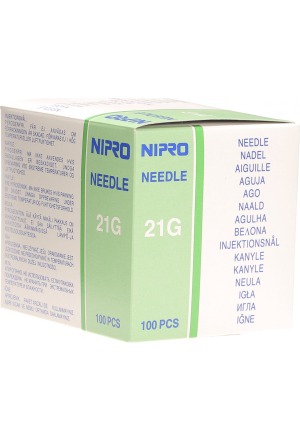 Cannula monouso Nipro 0,8x40mm 21Gx1 1/2 verde 100 pezzi