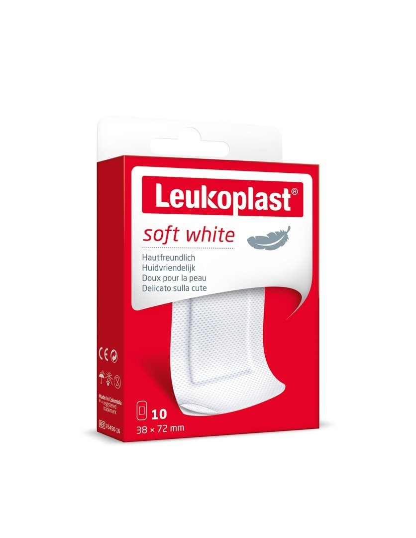 Leukoplast bianco morbido 38x72mm 10 pezzi