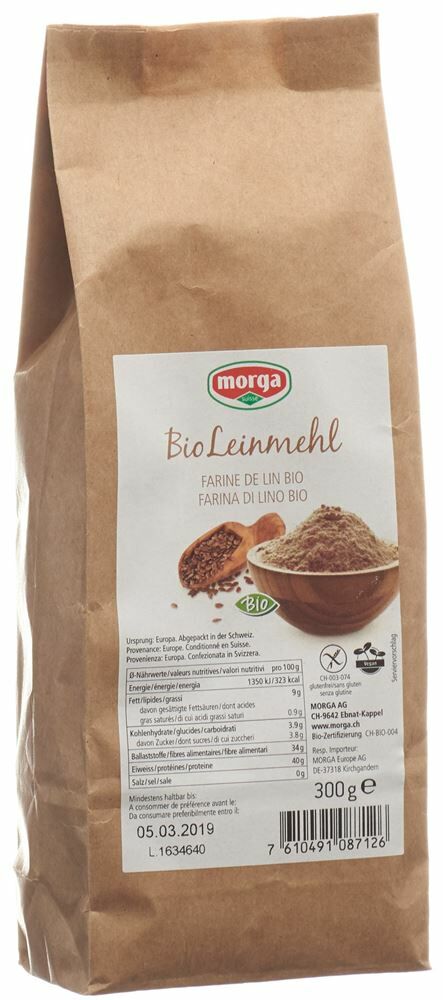 Farina di semi di lino Morga biologica senza glutine 300g