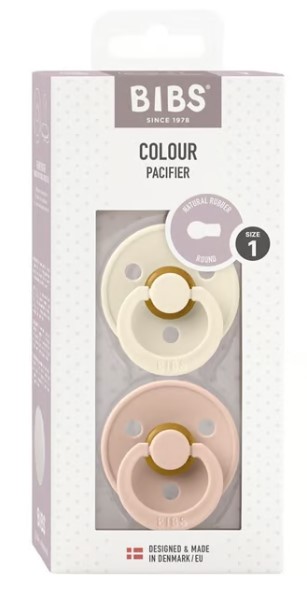 BIBS Colour Latex Round 0-6m avorio blush 2 pezzi