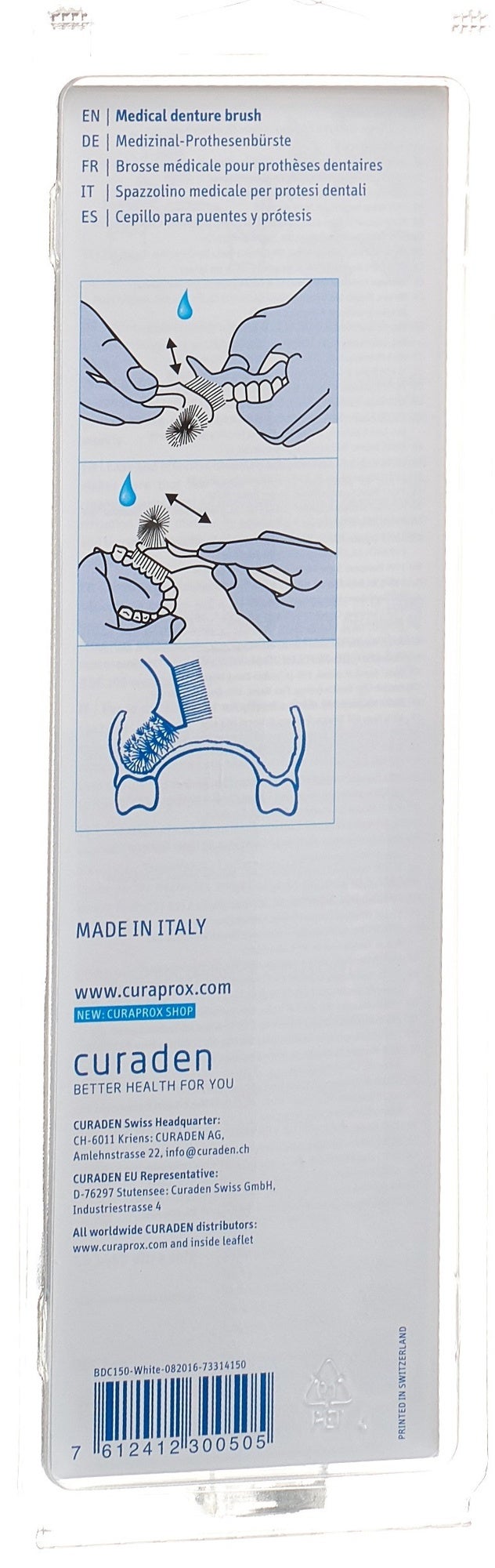 Curaprox BDC 150 spazzola per dentiera bianca