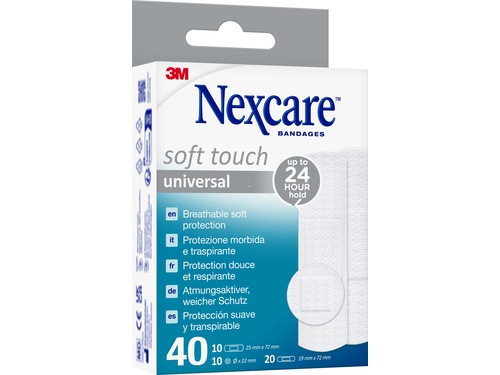3M Nexcare Soft Touch cerotti universali 3 misure miste 40 pezzi
