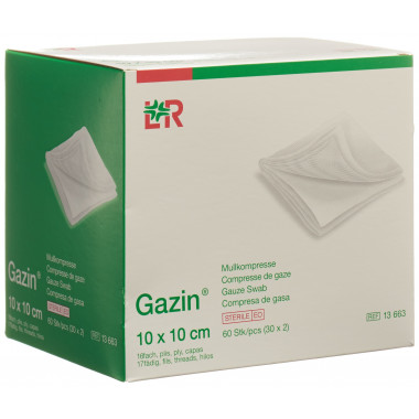 Gazin compresse di garza 10x10cm 16 pieghe sterili 30 x 2 pezzi