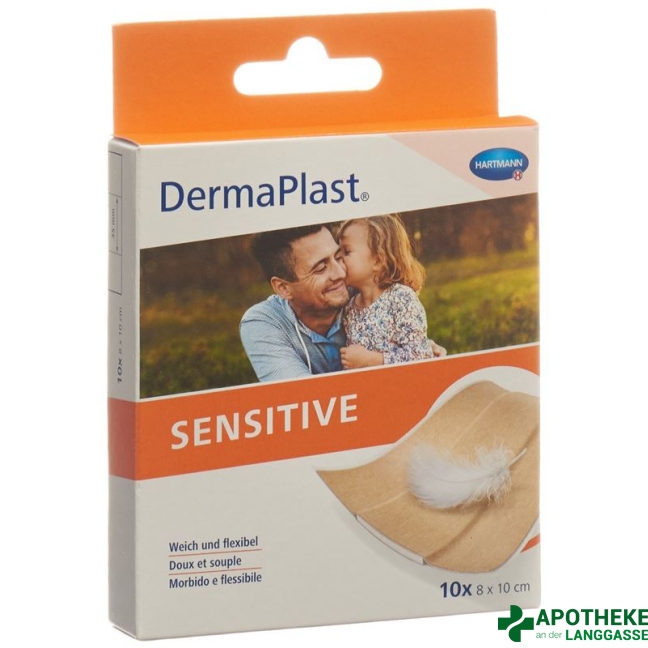 Dermaplast Sensitive Schnellverband 8x10cm hautfarbig 10 Stück