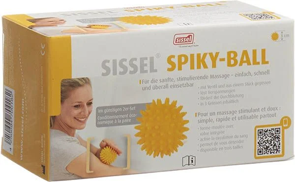 SISSEL Spiky-Ball 8cm giallo 2 pezzi