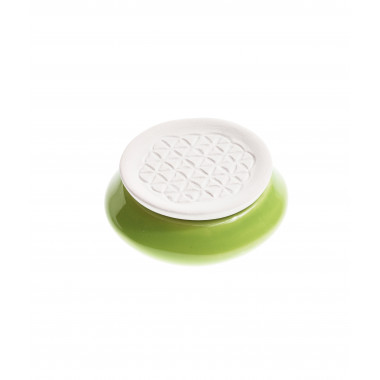 Set di pietre profumate Aromalife fiore della vita e piattino verde