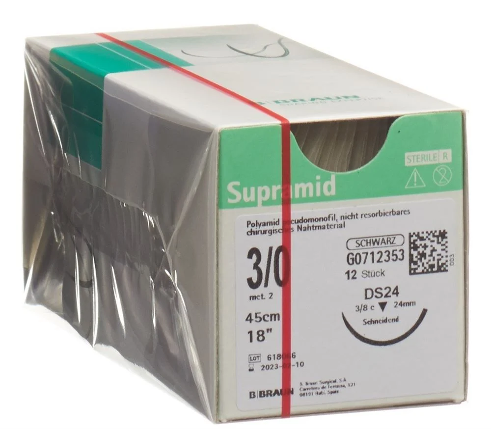 Supramid 45cm DS 24 3-0 nero 12 pezzi