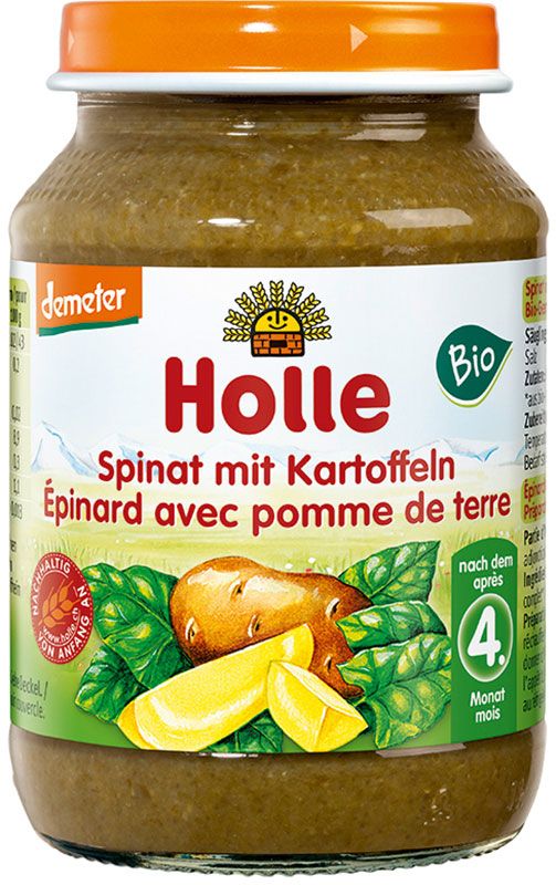 Holle Spinat mit Kartoffeln demeter Bio 190g