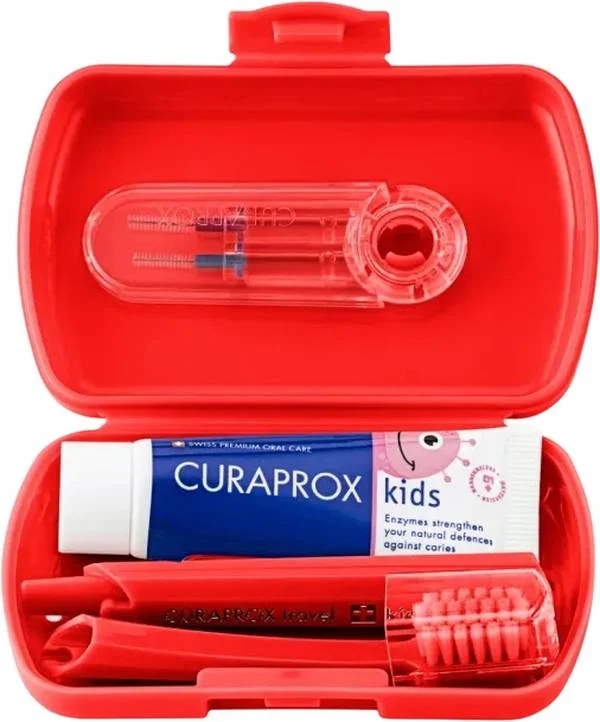 Curaprox kids Set da viaggio scatola rossa