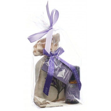 Set regalo Aromalife: bustina di lavanda e miscela di profumi calma 5ml