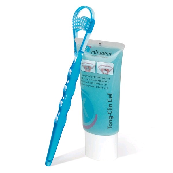 MIRADENT Tong-Clin Set 50 ml di gel + detergente per la lingua