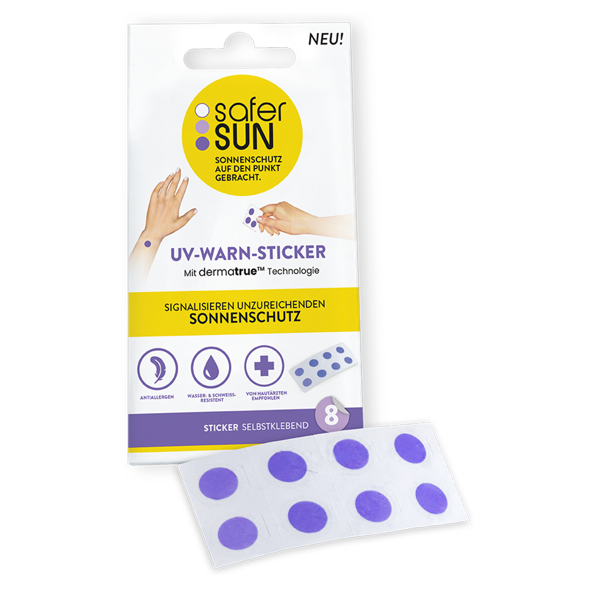 saferSUN Adesivi di segnalazione UV 8 pezzi