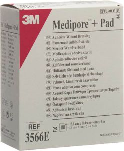 3M Medipore+Pad 10x10cm Tampone per ferite 5x5,5 cm 25 pezzi