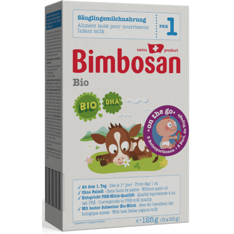 Bimbosan Latte per lattanti bio 1 Porzioni da viaggio 5 x 25 g