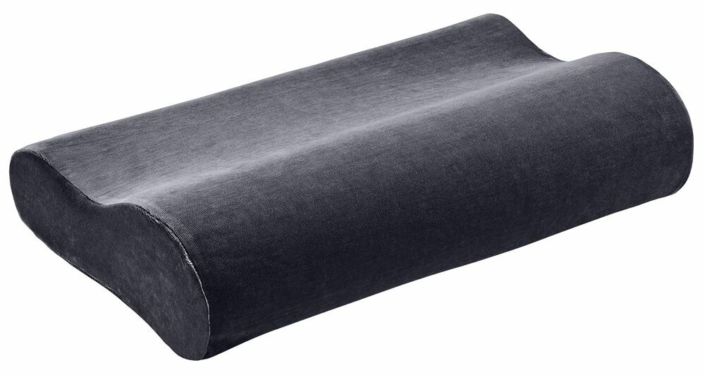 ELSA cuscino collo 50x11cm fodera in velluto antracite