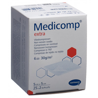 Medicomp Extra 6 pieghe S30 5x5cm sterile 25 x 2 pezzi