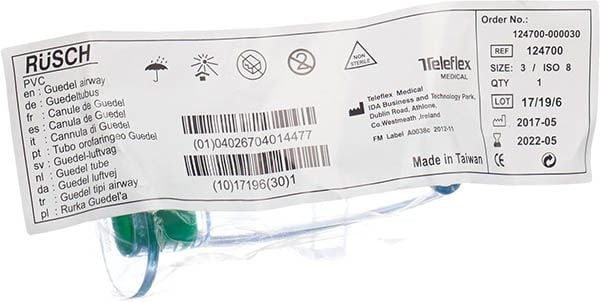 Tubo orofaringeo Rüsch Güdel Gr3 PVC