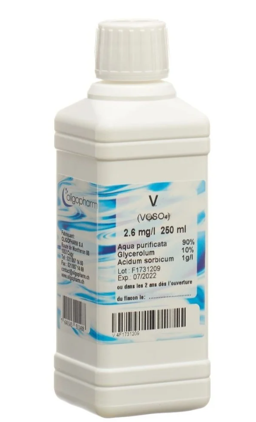 OLIGOPHARM Soluzione di vanadio 2,6 mg/l 250ml