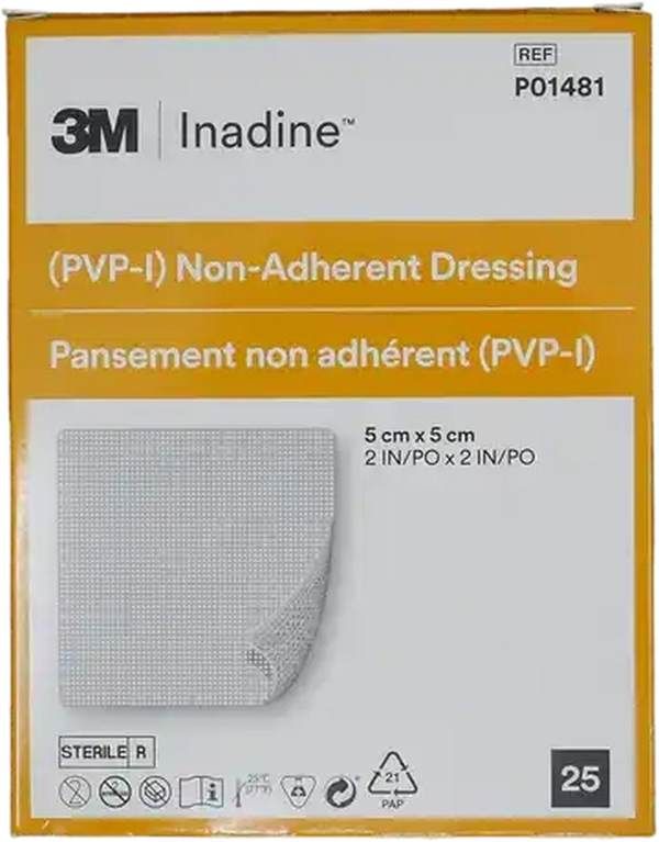 INADINE medicazione per ferite 5x5cm sterile 25 pezzi
