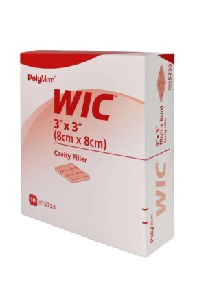 Riempitivo per ferite PolyMem WIC Silver 8x8cm sterile 10 pezzi
