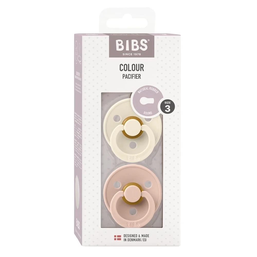 BIBS Colour Latex Round 12-18m avorio blush 2 pezzi