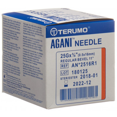 Terumo Agani cannula monouso 25G 0,5x16mm arancione 100 pezzi