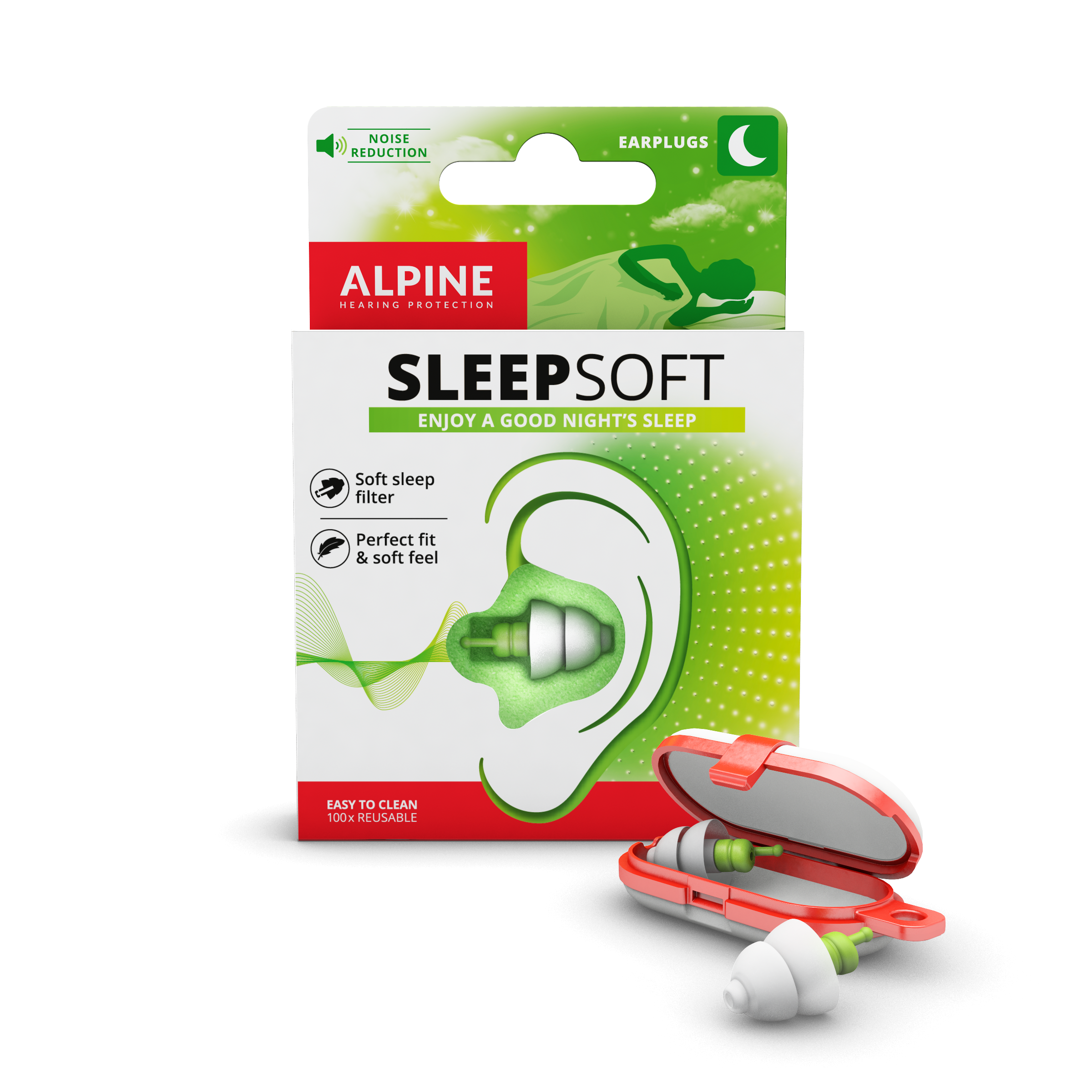 ALPINE SleepSoft+Earplugs Eurohole 1 paio