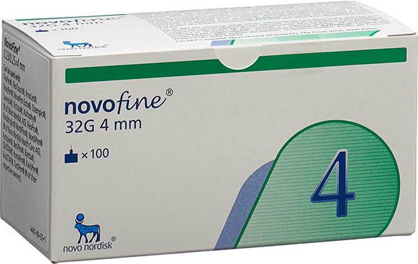 Novofine Injektionsnadeln 32G 4mm 100 Stück