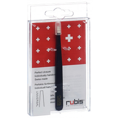 Pinzetta Rubis diritta nera Inox