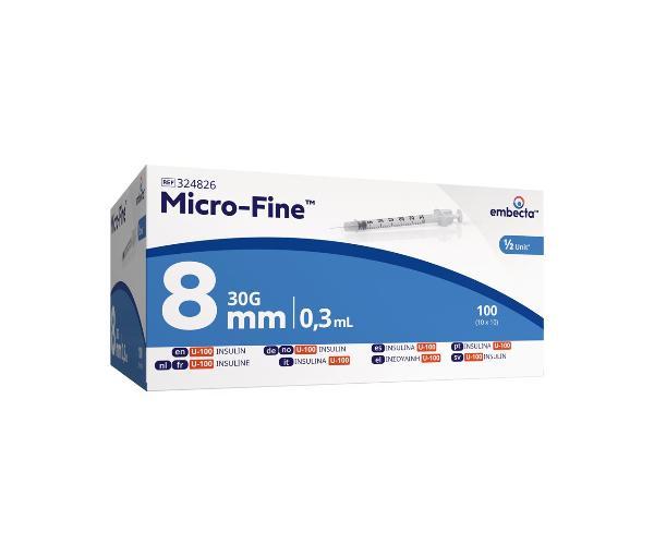 EMBECTA U100 Mic-Fine Ins Spr 0.3ml 8mm 100 Stück