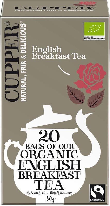 CUPPER Tè colazione inglese equosolidale biologico 20 pezzi