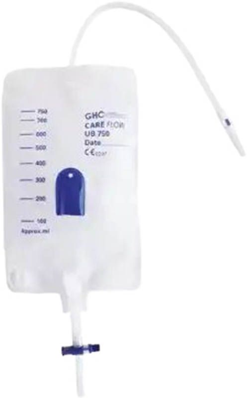 GHC Borsa da gamba CAREFLOW 750ml 10cm con cerniera e 10 pezzi