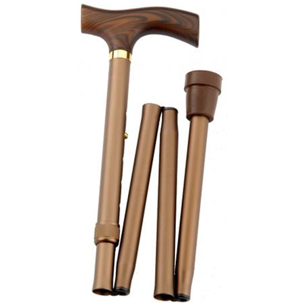Bastone pieghevole GASTROCK con manico in legno duro bronzo