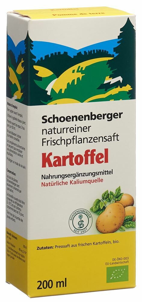 Schoenenberger Patata puro succo vegetale fresco naturale biologico 200ml