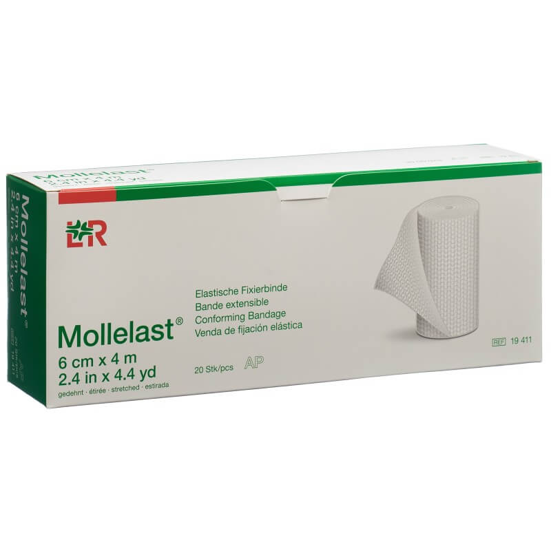 Benda elastica di fissaggio Mollelast 6cmx4m bianco 20 pezzi