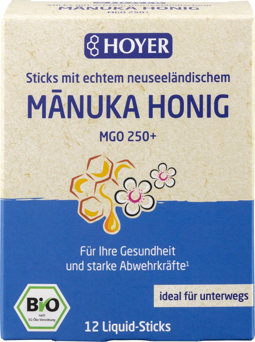 HOYER Miele di Manuka Stick Biologico 12 pezzi