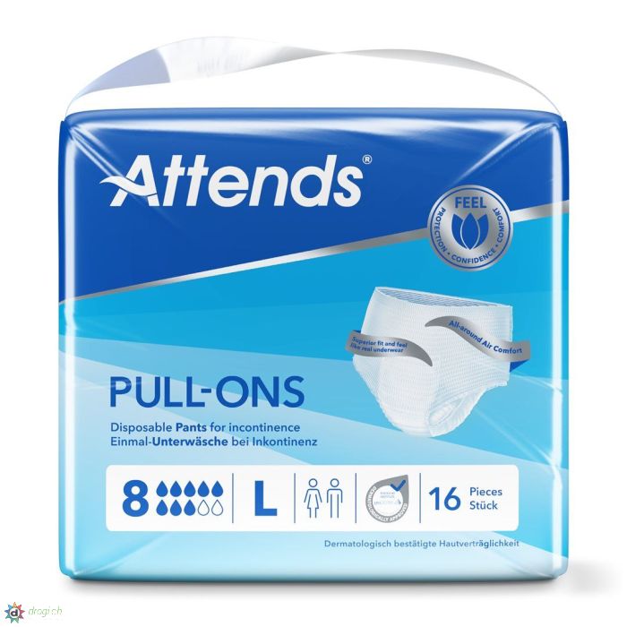 Attends Pull Ons 8 L Btl 16 pezzi