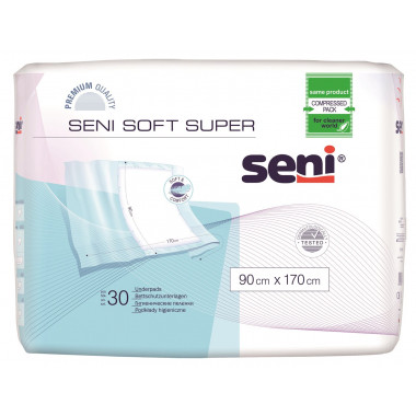 Seni Soft Super protezione letto monouso con ali 90x170cm 4 gocce 30 pezzi