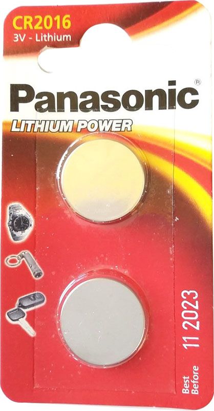 Batterie Panasonic a bottone CR2016 2 pezzi