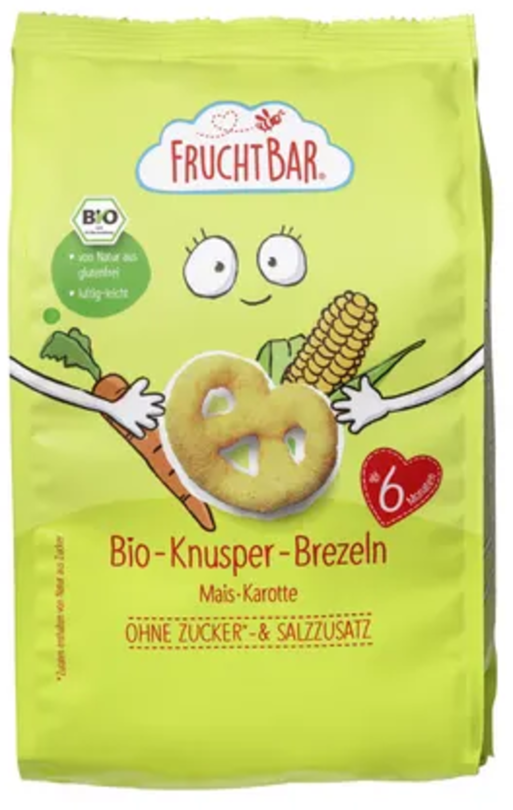 Fruchtbar Pretzel croccanti di mais e carota bio 25g