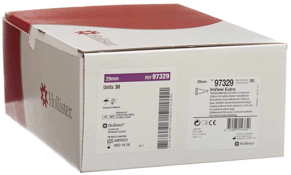 HOLLISTER InView Preservativo Orinatoio 25mm Extra 30 pezzi