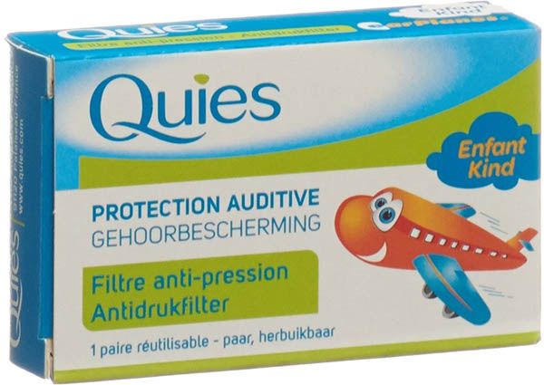 QUIES EARPLANES protezione dell'udito a pressione positiva per bambini 2 pezzi