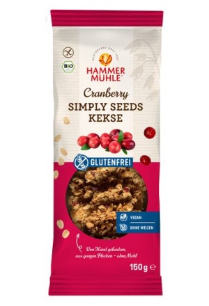 HAMMERMÜHLE Biscotti Simply Seeds al mirtillo rosso 150g