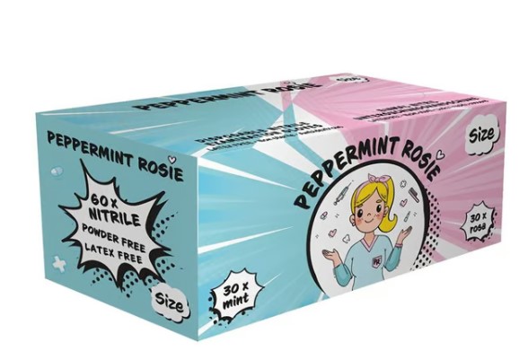 Ampri Nitril HS Style M Pepperm Rosie 60 pezzi