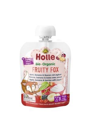 Holle Fruity Fox Mela, banana e frutti di bosco con yogurt Btl 85g