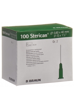 Sterican Kanüle G21 0.8x40mm 1 1/2 langschliff grün 100 Stück