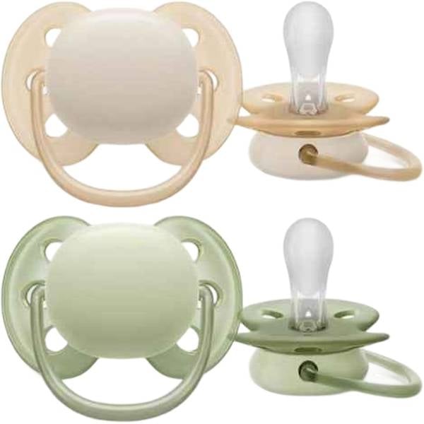 Avent Philips Ultra Soft 0-6M verde chiaro/beige, 2 pezzi
