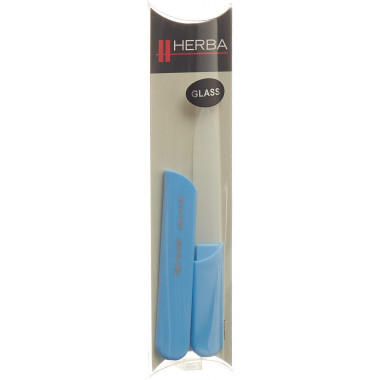 Lima per unghie in vetro Herba con cappuccio protettivo 13 cm azzurro