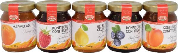 MORGA Midget confettura di frutta zucchero 5 x 60g