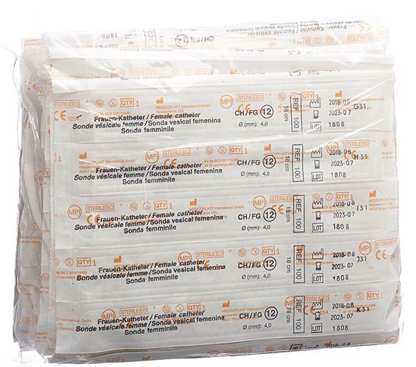 Catetere femminile Qualimed CH12 18cm PVC st 100 pezzi